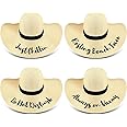 4 Pcs Beach Hats for Women Foldable Straw Hat Embroidered Floppy Hat Wide Brim Beach Cap for Honeymoon Summer Vocation Travel