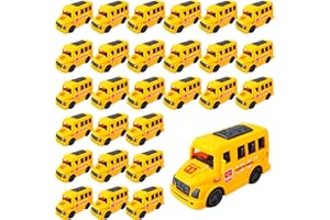Conagel 28 Pack Mini School Bus Bulk 4 Inch Pull Back School Bus Car Small Yellow Model Toy Car for Kids Birthday Party Goodie Bag Fillers Favors Ideal Gift