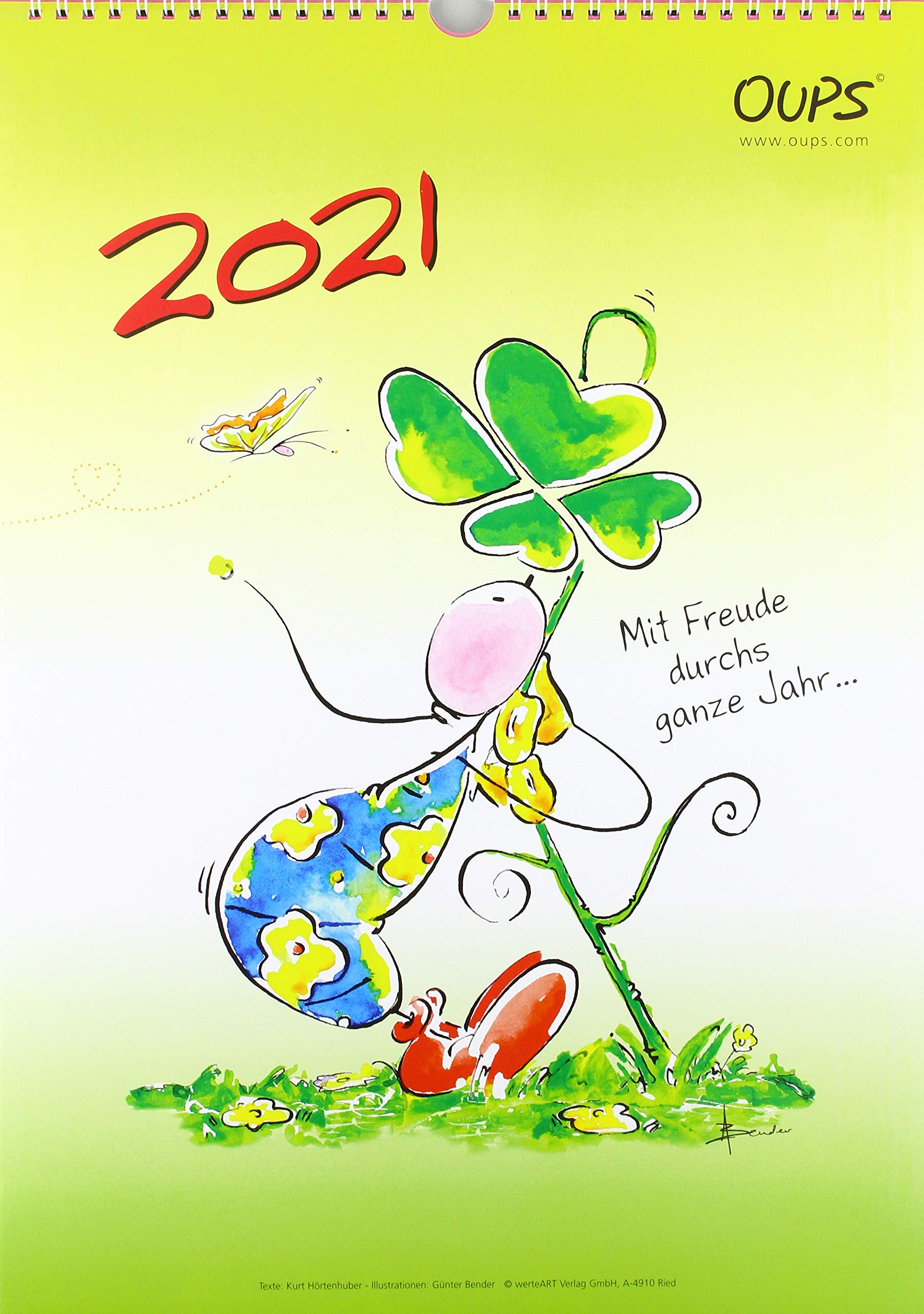 Oups Wandkalender 2021 Mit Freude Durchs Ganze Jahr Amazon Co Uk Hrtenhuber Kurt Bender Gnter Books