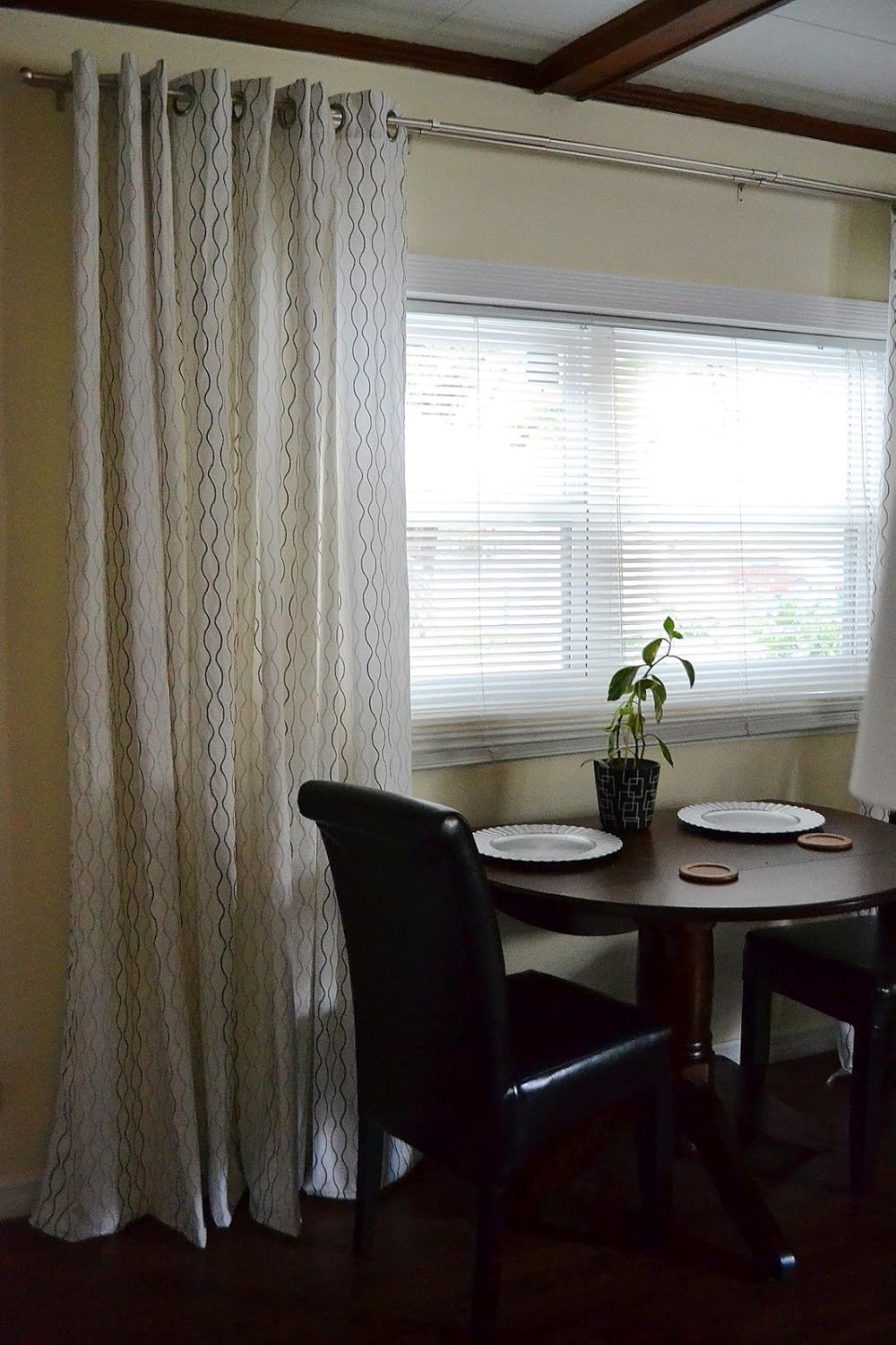 Amazon Com Ikea Henny Rand Cotton Fabric Curtains 98 X 57 One