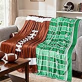 Eurzom 2 Pack Football Throw Blanket 50 x 60 Soft Cozy Flannel Throw Couch Blankets for Football Lovers Gifts Game Day Party Accessories