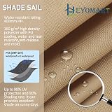 HEYOMART 3x3x3m Sun Shade Sail Triangle UV 98% Water Resistant view 4