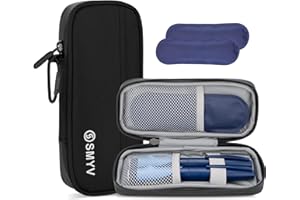 SMYV Insulin Cooler Travel Case with 2 TSA Approved Ice Packs, Medication Cooler for Diabetic Supplies, Compact for Travel and Daily Life (Black)