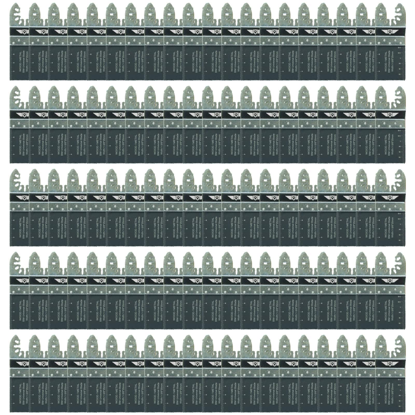 100 x TopsTools 35mm FA35B_100 Fast Fit Metal Cutting Blades Compatible with Dewalt Stanley Black and Decker Bosch Fein (Non-StarLock) Makita Milwaukee Parkside Worx Workzone Multitool Accessories