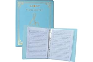 XMLINPER Sheet Music Folder, Choir Holder, Sheet Music Organizer, Sheet Music Binder, for Choir Singer, Stage Performance Letter Size Music Binder 40 Pages Capacity Writable Choir Folder (Light Blue)