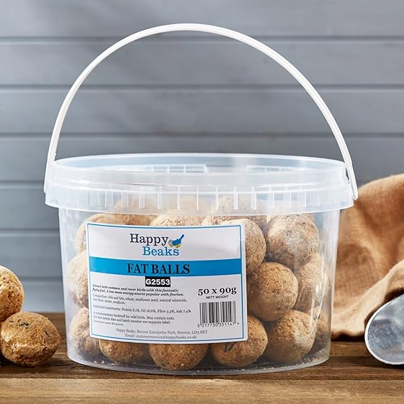 Happy Beaks Suet Fat Balls Wild Bird Food (150 x 90g Fatballs) High