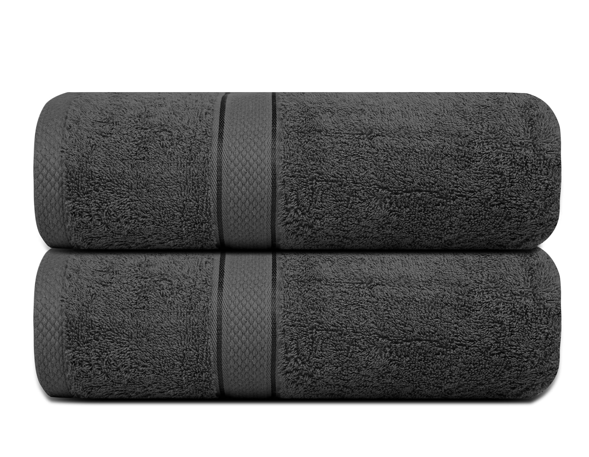 Alifant Royal Egyptian Grey Bath Towels, 500 GSM 100% Cotton Yarn Ring Spun, Luxury Plush And Premium Towels, Hotel Quality, Highly Absorbent, Quick Dry And Skin Friendly, Set of 2, 70x140 cm