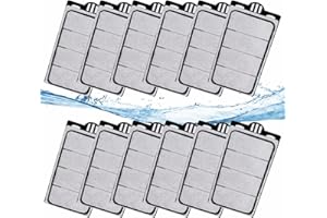 GOZILLA 12 Pack Auqarium Filter Cartridges, 3-Layer Auqarium Filters Replacement Plates, Turtle Tank Filter Sponges with Activated Carbon, Suitable for 3.5W 74GPH Low-Water Filters.