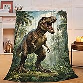 Dinosaur Tyrannosaurus Rex Blanket Super Soft Warm Fluffy Fleece Flannel Throw Blanket Cozy Fuzzy Plush Stuff Bedding Blankets Gifts for Women Kids Boys Girls Adults 50"X40"