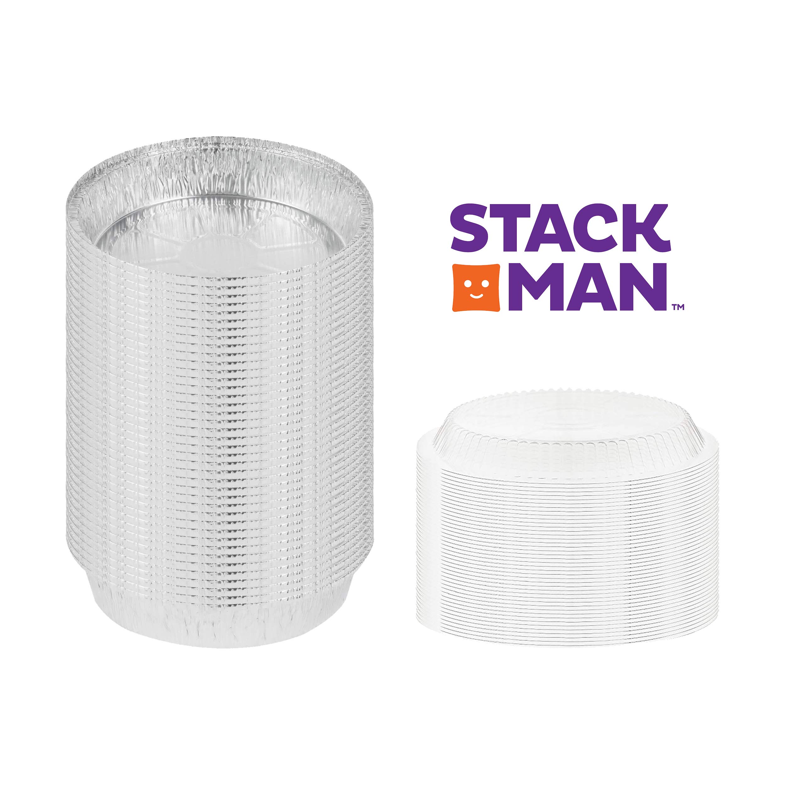 [40 Pack] of 7Inch Round Foil Pans with 40 Dome Lids Disposable