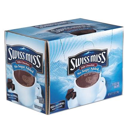 Amazon Com Swiss Miss Hot Chocolate No Sugar Added Box Of 24