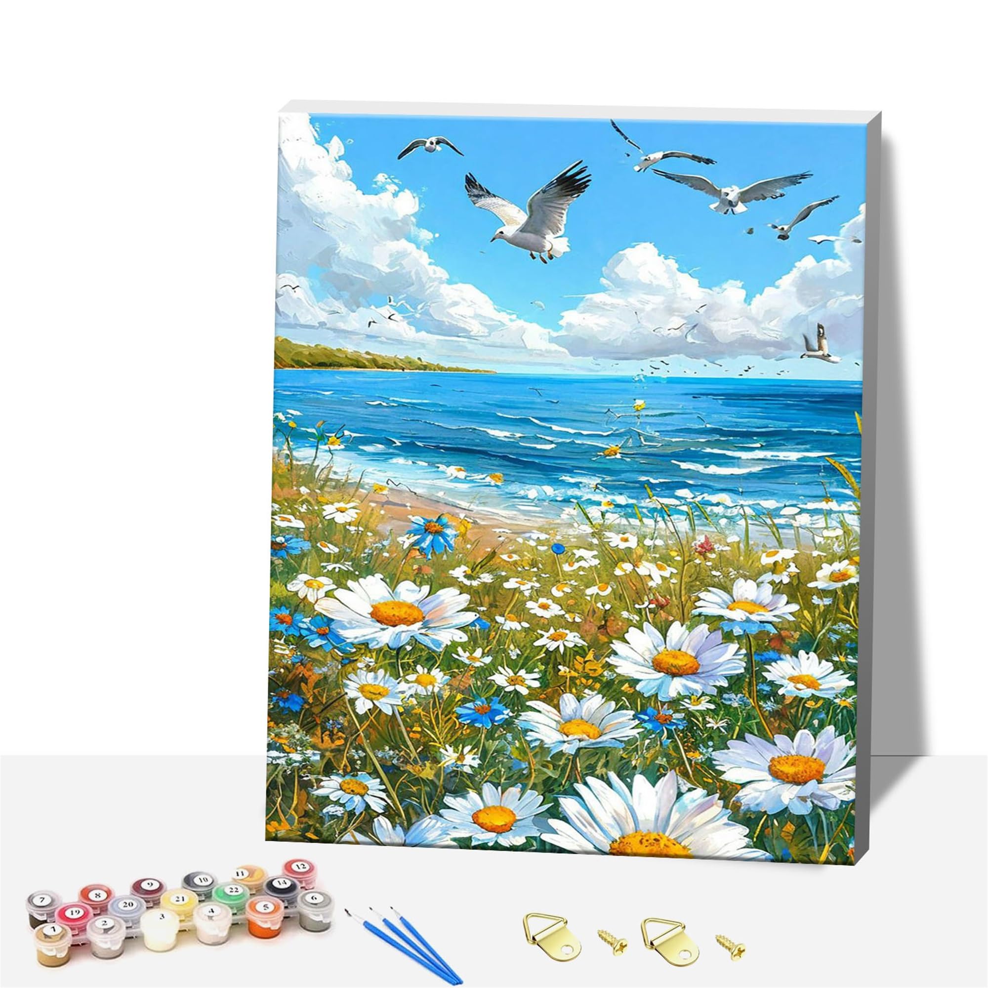 ZHOSOHO DIY Wooden Framed Paint by Numbers Kits for Adults,Painting Kit on Canvas, Color by Numbers Acrylic,Mini Adult Paint by Number for Home Wall Decor,Gifts (Landscape)