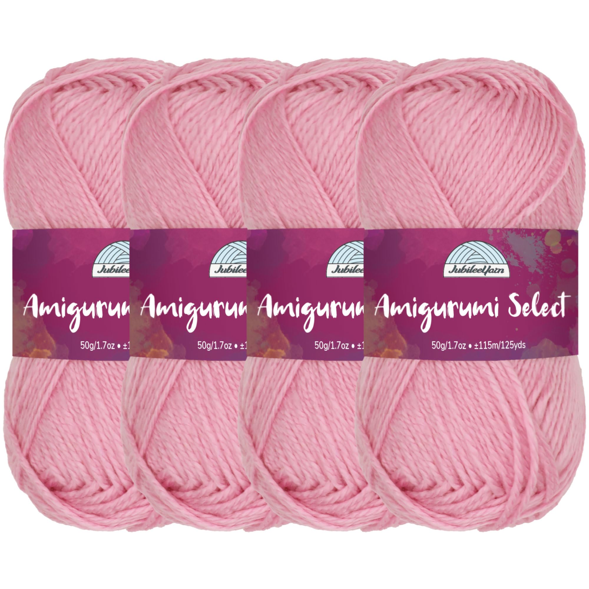Amigurumi Select 100% Acrylic Craft Yarn Skeins Crochet and Knitting Projects - Acrylic Fingering Weight - Azalea - 4 Skeins — image 1