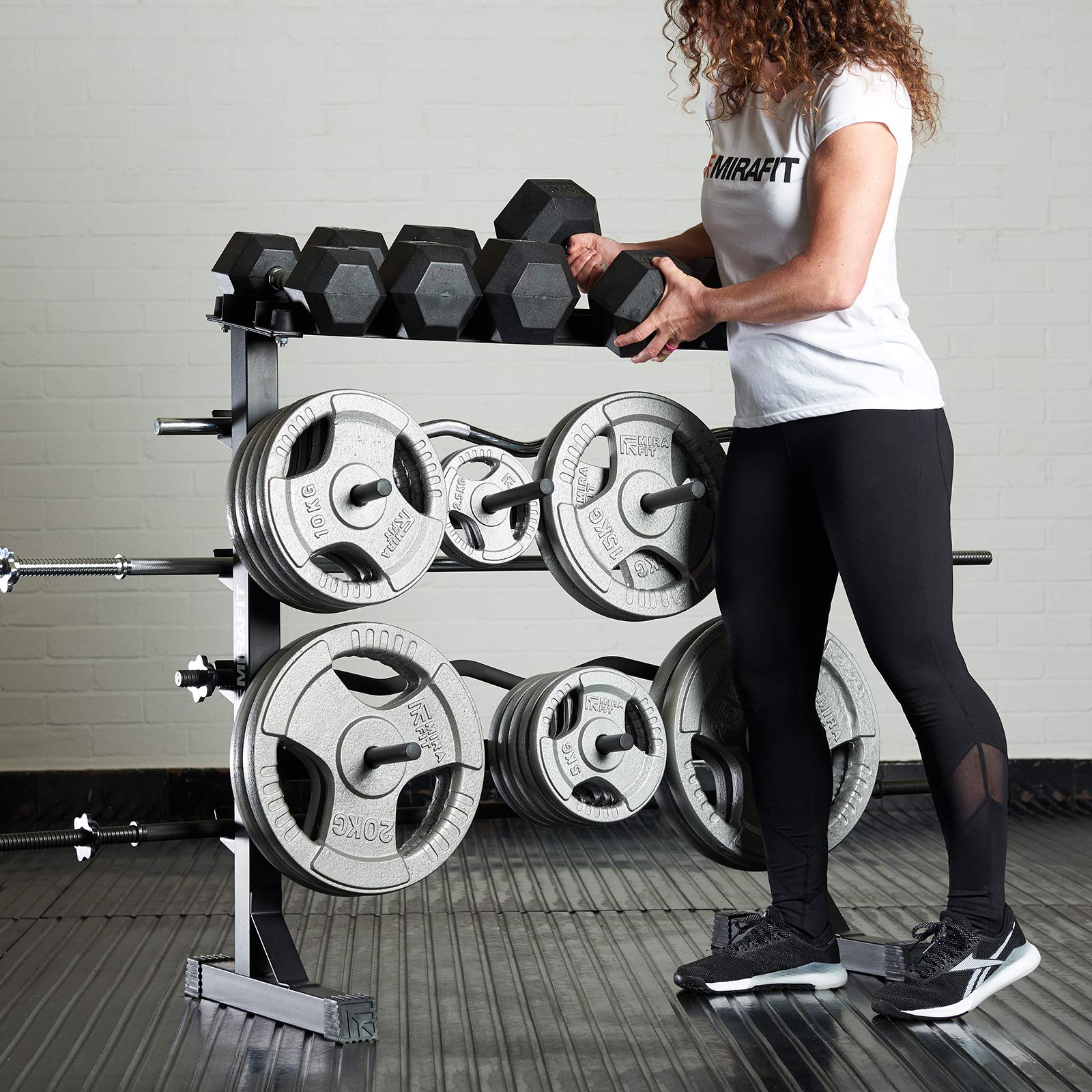 Mirafit Bar Rack Weights Mirafit 300kg Weight Plate And Bar Rack