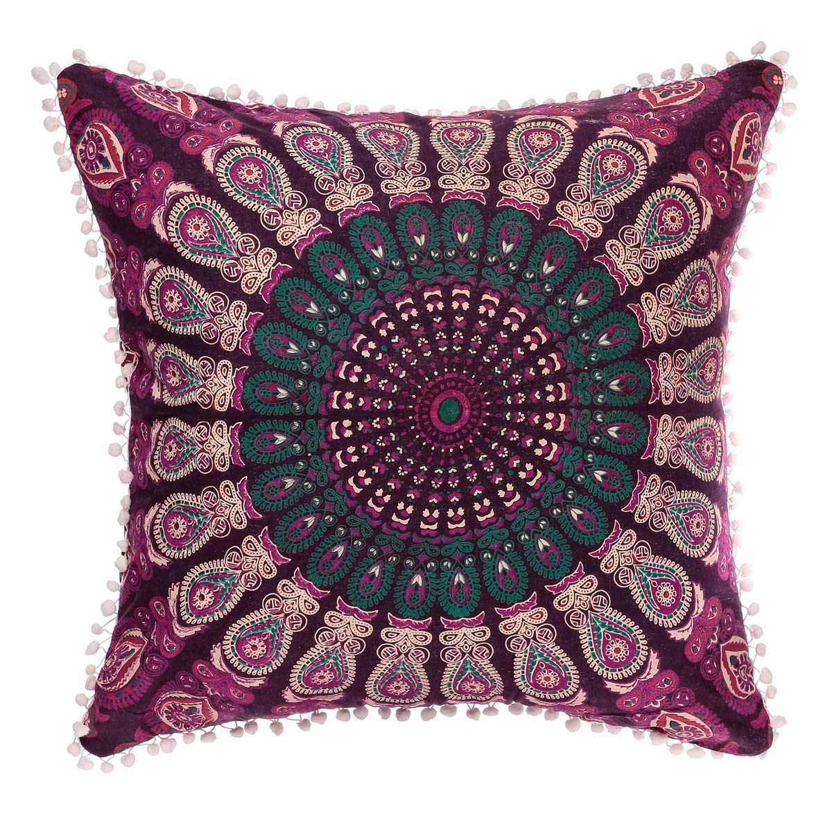 75 75 Cms Euro Chams Pink And Green Mandala Square Floor