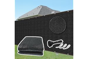 Dellna 4x32.8ft Privacy Screen Fence - Heavy Duty Mesh Fence Net Cover with Grommets, Outdoor Shade Cloth Mesh for Balcony，Backyard，Patio，Garden - Zip Ties Included Black