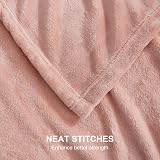 EHEYCIGA Fleece Blanket Dusty Pink 150x200cm Double Size Throw view 3