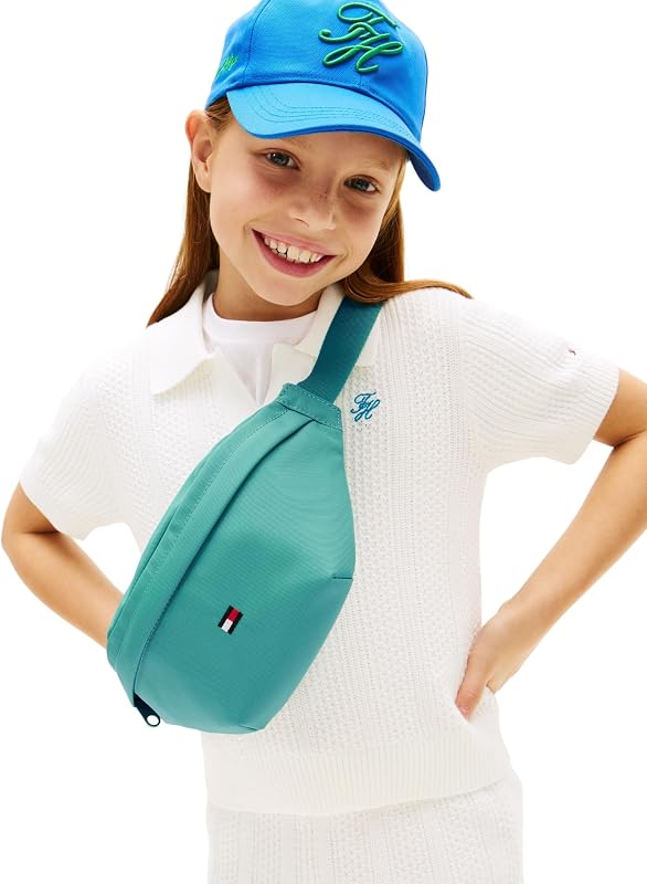 Bambini Unisex Marsupio Essential Bumbag con Chiusura a Clip, Turchese (Bahama Green), Taglia Unica