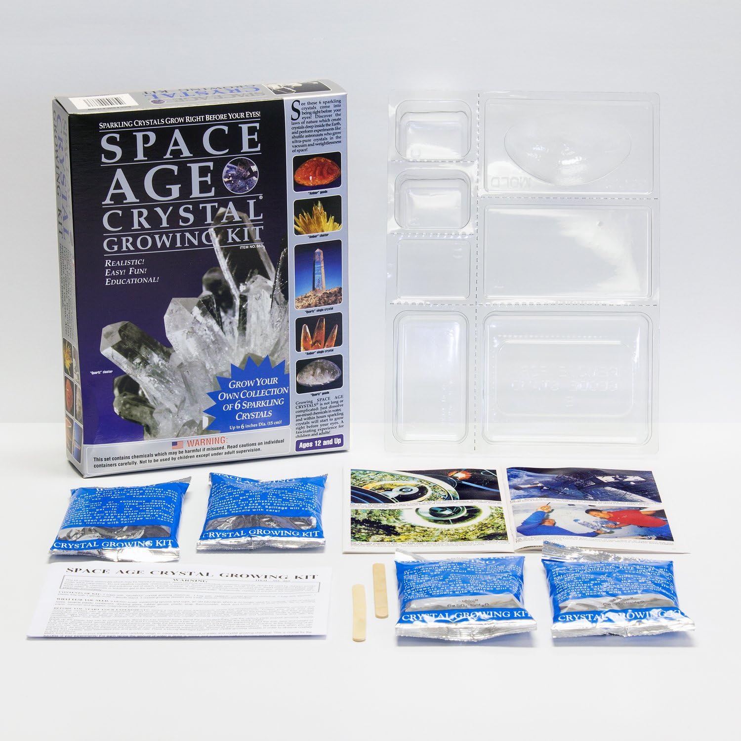 Amazon Com Space Age Crystal Growing Kit 6 Crystals Quartz And Amber Toys Games
