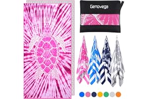 Genovega Microfiber Beach Towel Oversized Lightweight Thin Compact Towels for Men Women