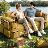Portable Inflatable Couch with Built-in Pump &ndash; Durable Blow Up Sofa for Camping, Backyard, Beach, Party, Festivals, &amp; Indoor Use &ndash; Comfortable, Puncture-Resistant Outdoor Furniture Inflatable Loveseat