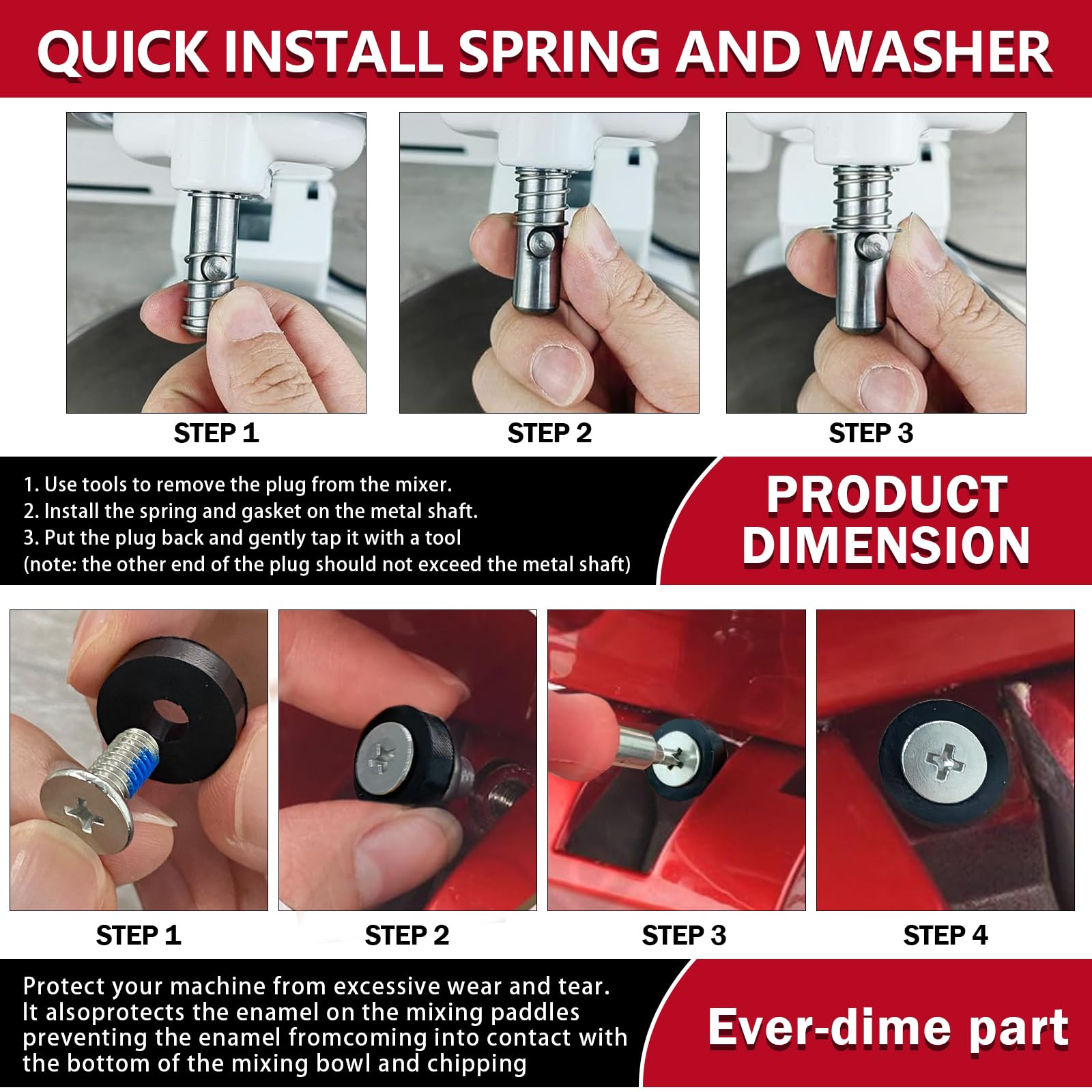 Spring and Washer Replacement for KitchenAid Mixers - Kitchenaid Tilt Head Mixers Attachments Kitchenaid Spring and Washer Kit