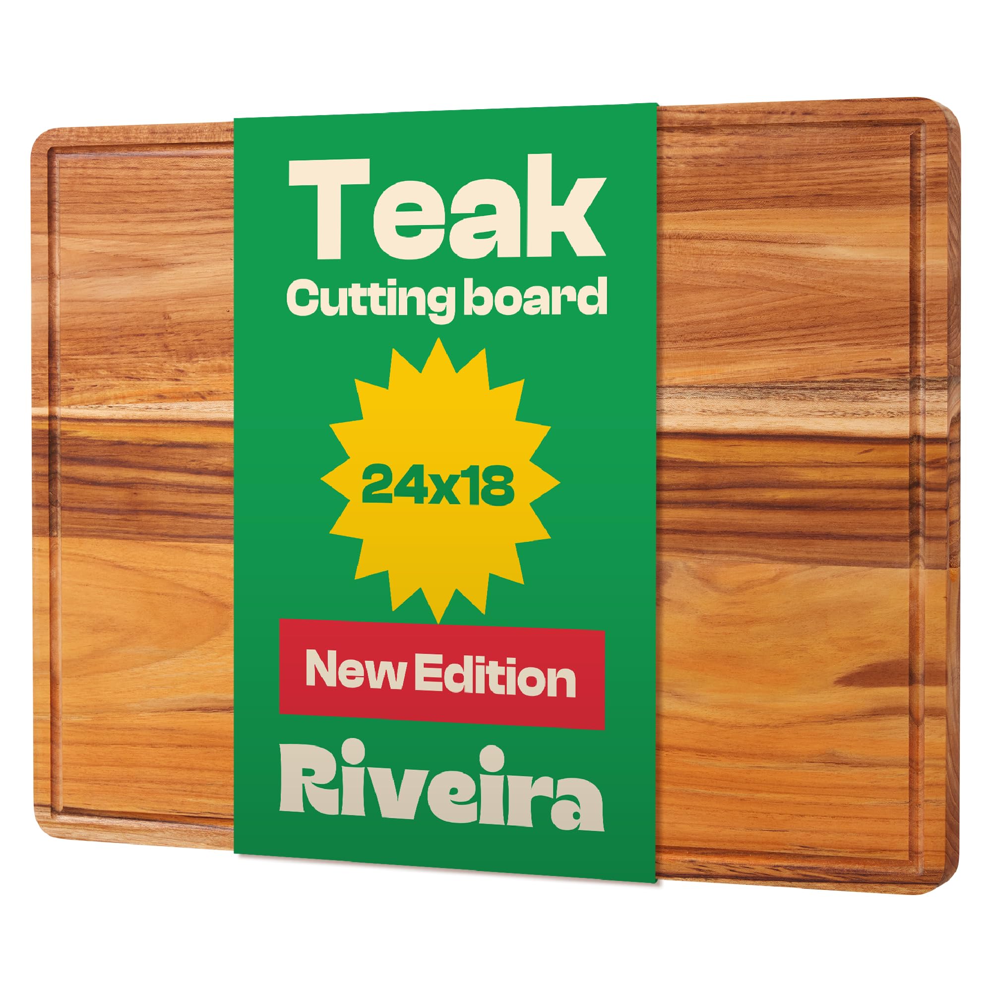 Photo 1 of *Minor Damaged*
Riveira Teak Wood Cutting Board – Gourmet Teak Grandeur: 24 x 18 Wooden Cutting Board – Natural Wooden Cutting Boards For Kitchen Decorative – Innovative Juice Grooves Teak Wooden Chopping Board