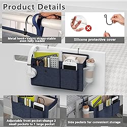 Edudif Bedside Caddy Bedside Organizer with Fixed