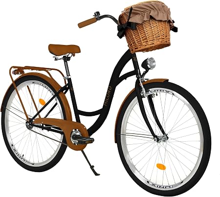 Bici Olandese City Bike Milord Bici da Donna retrò Vintage Bicicletta  Comfort Nero e Marrone a 7 velocità da 26 Pollici con cestello e Marsupio  Posteriore Ciclismo Biciclette berjaya.edu.my