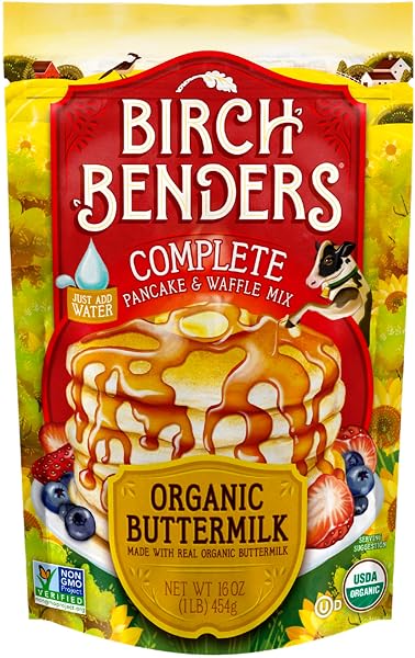BIRCH BENDERS BUTTERMILK PANCAKE & WAFFLE MIX, 16 OUNCE BAG