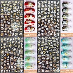 Laser Gold Summer Nail Art Stickers, Holographic