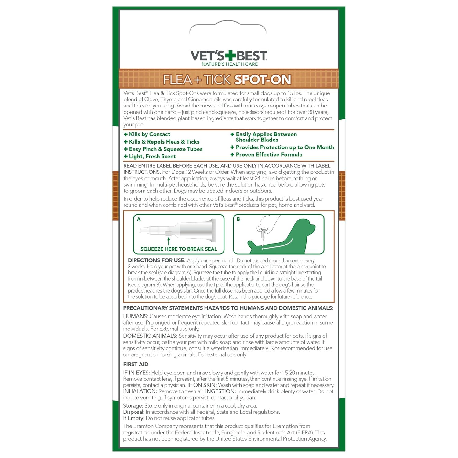 Reviews Vet's Best Topical Flea & Tick Treatment for Dogs up to 15lbs