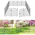 ADAVIN Garden Fence Animal Barrier with Gate 32 in(H)×35 Ft(L) 16 Panels,Rustproof Metal Wire Tall Fencing Border for Dogs Rabbits,Outdoor no dig pet Fences,Black Flower Edging for Yard,Arched