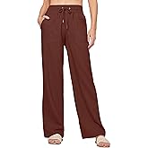 Willit Women Linen Pants Wide Leg Casual Palazzo Pants Cotton Linen Lounge Beach Summer Pants with Pockets 29"/31"/ 33"