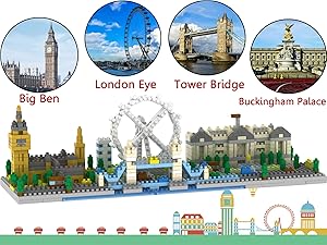 London Skyline Collection Model Architecture Building Block Set 1100pcs Mini Blocks DIY Toys Kit and Present for Kids and Adults