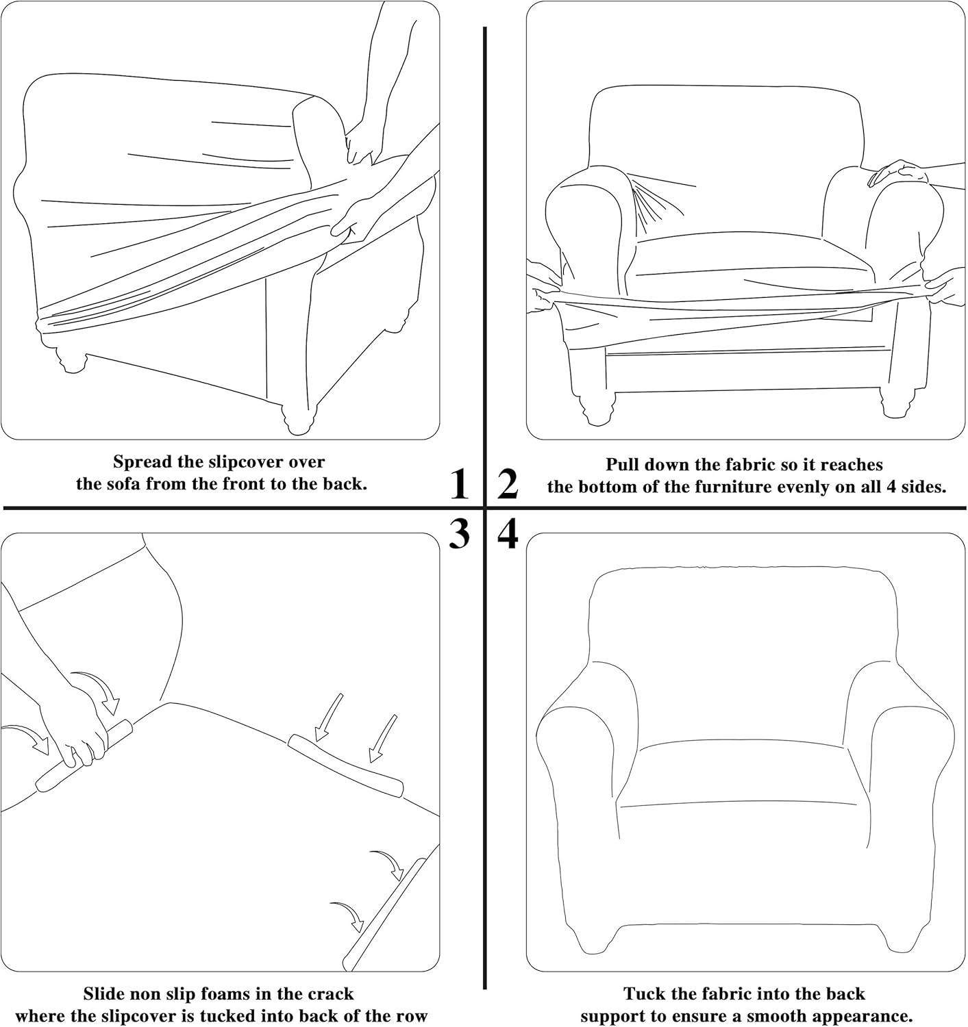 Obstal Stretch Spandex Armchair Couch Slipcover Sofa Covers for Living Room, One Piece Non Slip Chair Slipcover with Elastic Bottom, Chair Coverings Furniture Protector for Dogs, Cats, Pets, and Kids: Furniture & Decor