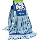 Microfiber Mop Head Replacement, Commercial Looped End, 18 oz Large, Blue | Fits Most Standard Wet Mop Handles, Heavy Duty Tube Mop Refill, Machine Washable Commercial Grade Microfiber, Head Only