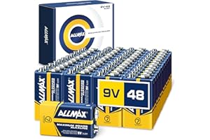 ALLMAX BATTERY Allmax 9V Maximum Power Alkaline Batteries (48 Count) – Ultra Long-Lasting, Leakproof Design, 7-Year Shelf Life, Maximum Performance (9 Volt)