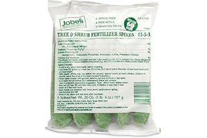Jobe’s Tree & Shrub Fertilizer Spikes 15-3-3 Time Release Fertilizer for Trees & Shrubs, 5 Spikes per Clear Bag