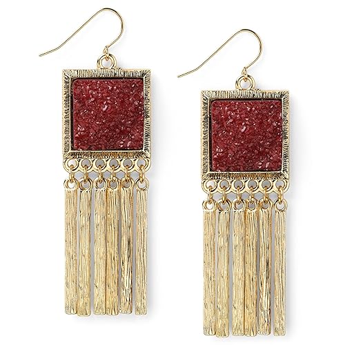 Red And Gold Chandelier Earrings