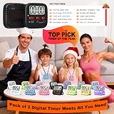 Antonki 2 Pack Digital Kitchen Timers Magnetic Countdown Wait 99:59 view 8