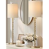 BRASSLISM Buffet Lamps Set of 2, 28.5" Tall Brass Finish Lamps for Entryway, Hallway, Console Table, Dining Sideboard or Livi