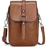 RNIEGA Small Crossbody Bags for Women Leather cell Phone Bag Wallet Purse with Credit Card Slots Adjustable Strap