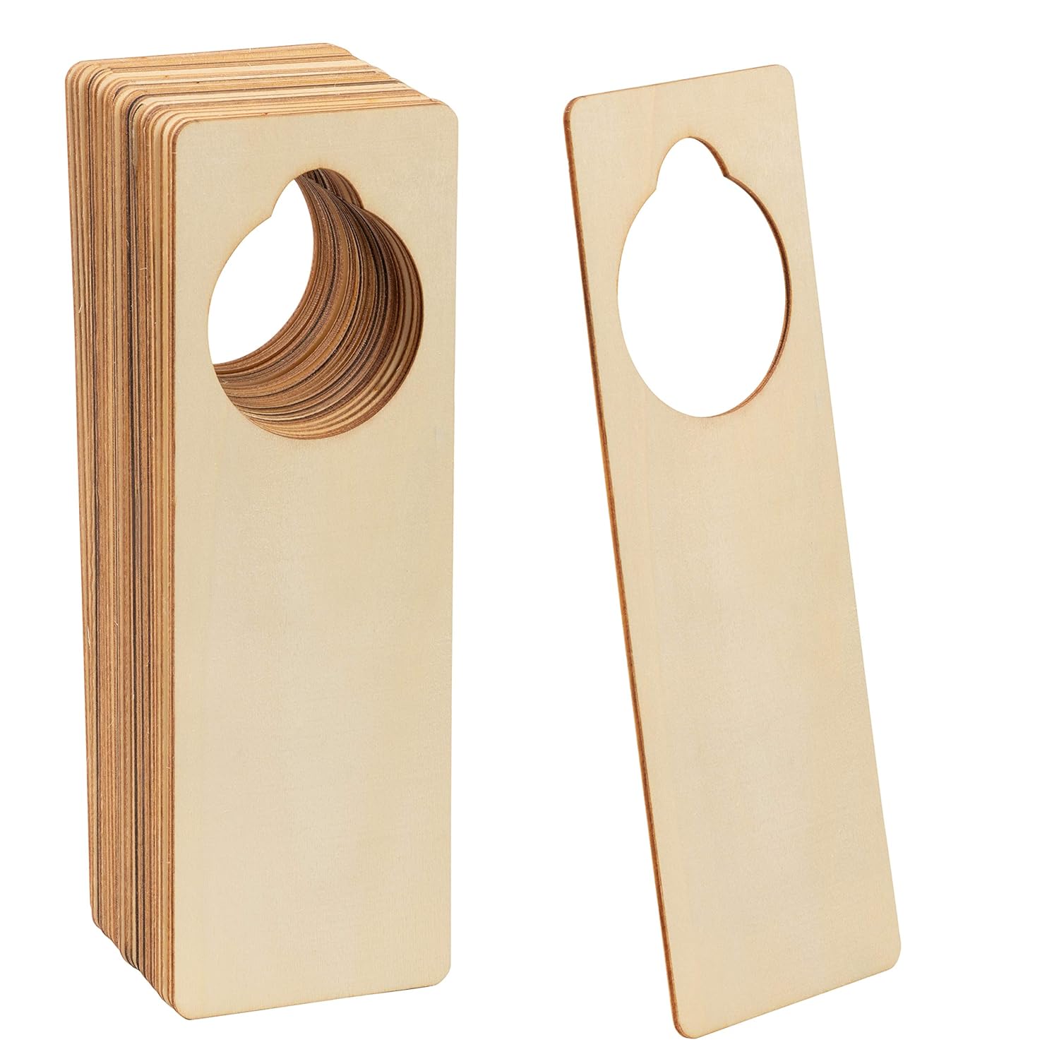 Juvale Wood Door Knob Hangers 24Pack 9.5 x 3.25 x 0.1Inch Door Knob