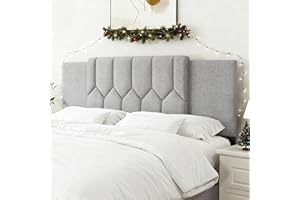 Salamir Upholstered Tufted Headboard, 3 in 1 Headboard for Full/Queen/King Size Bed, Height & Width Adjustable Head Boards, Attach Frame, Study & Comfortable, Ideal for Bedroom, Dorm, Guest Room, Grey