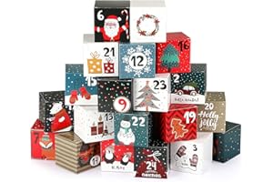Naler Advent Calendar 2025 Gift Boxes Christmas Countdown Boxes Santa Claus, Snowflake Treat Box for DIY Craft Handicrafts, 2