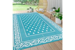 Pauwer Outdoor Rug 9'x12' Waterproof for Patios, Reversible Outdoor Plastic Straw Rug, Indoor Outdoor Area Rugs Carpet RV Mat, Outdoor Patio Camping Rug for RV, Picnic, Backyard, Deck, Balcony, Porch