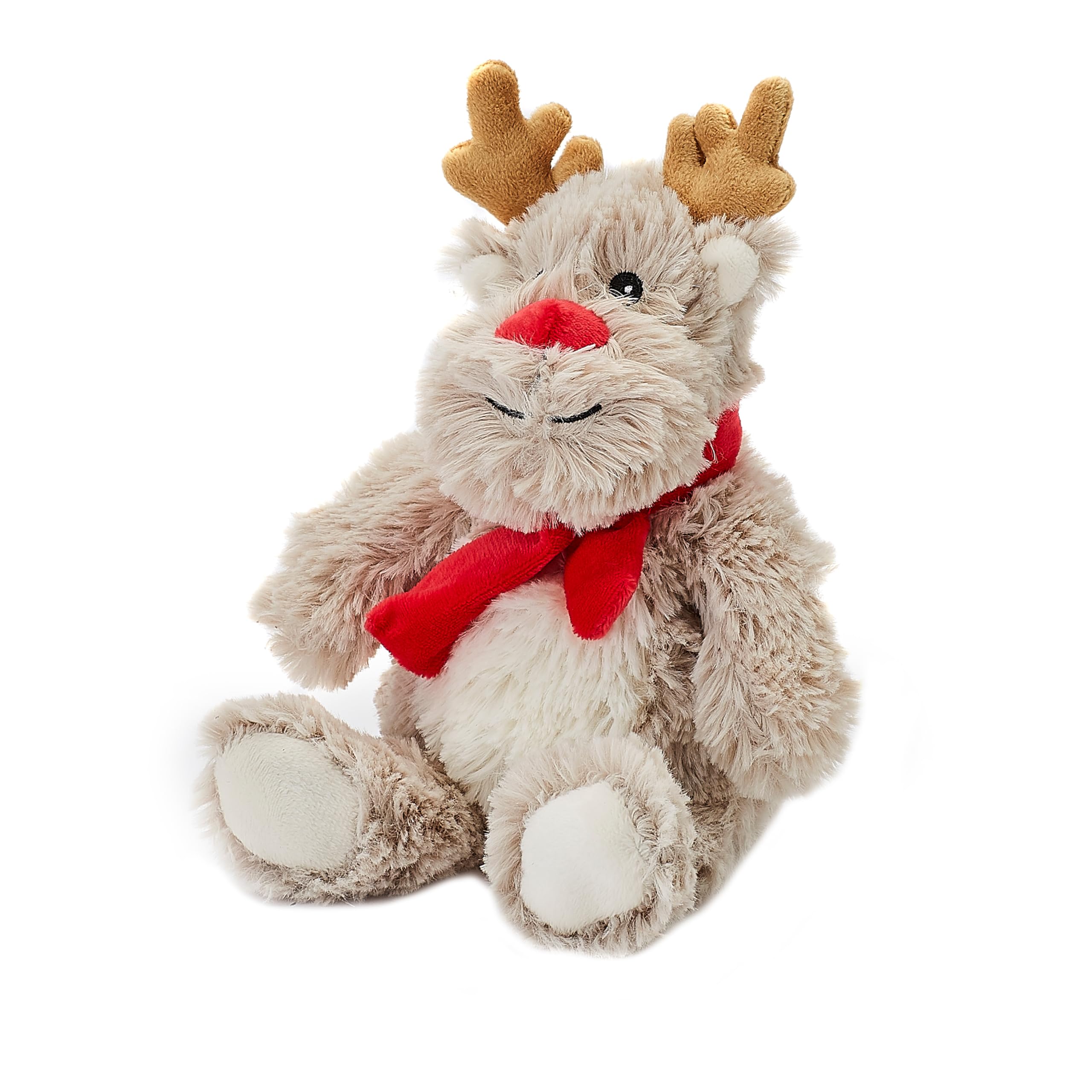 Warmies Reindeer Junior Plush, Fully Heatable and Weighted Teddy Slightly Scented with Dried French Lavender, Chill in The Freezer or Heat in Microwave