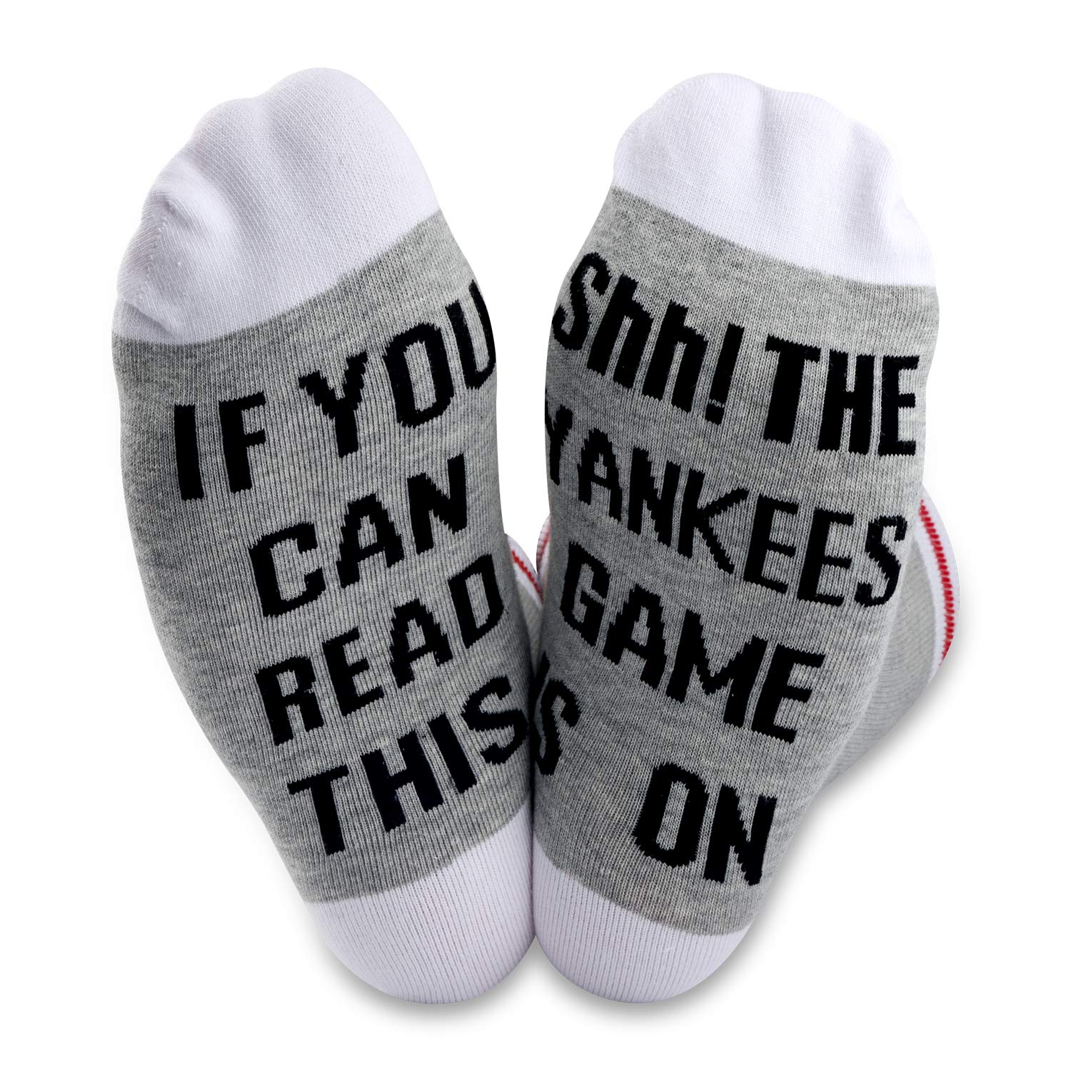 2 PAIRS Yankees Crew Socks For Men Baseball Birthday Gift Baseball Socks (YANKEES GAME GREY