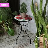 GEEZY Mosaic Garden Table - Poppies Design, 30.5cm Weatherproof Iron view 7